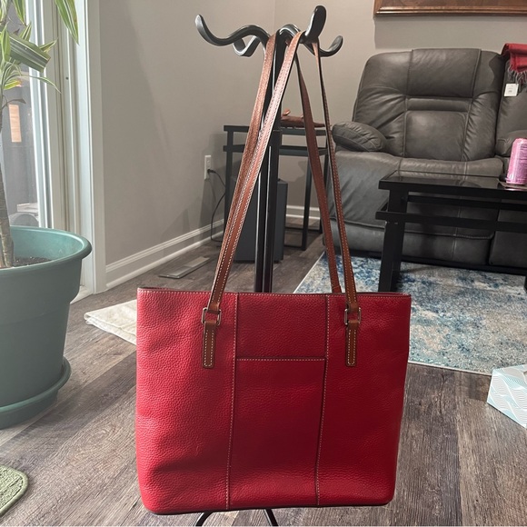 Lexington Shopper, Red with brown handle - Picture 7 of 7